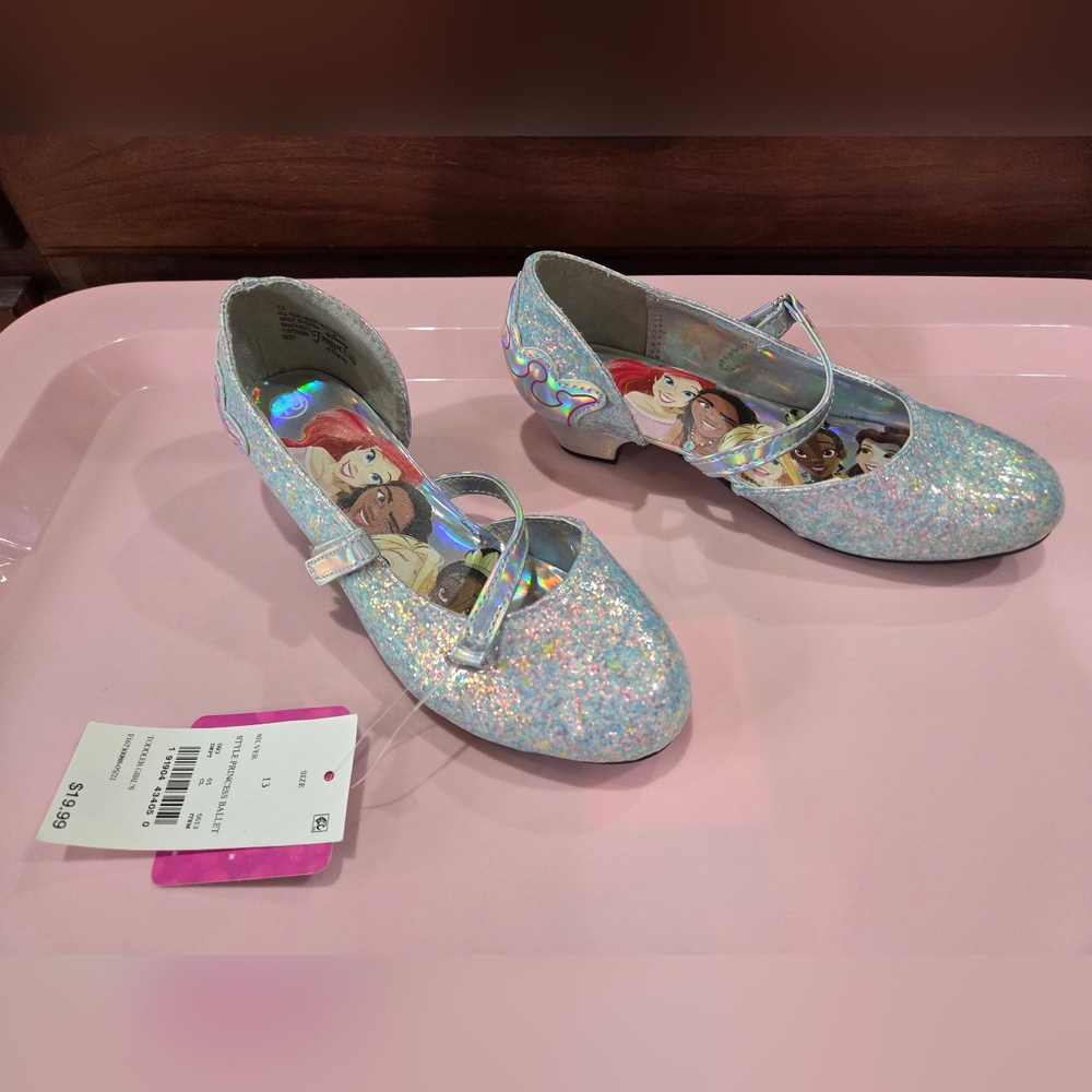 Disney Sparkling Silver Kids Dress Shoes